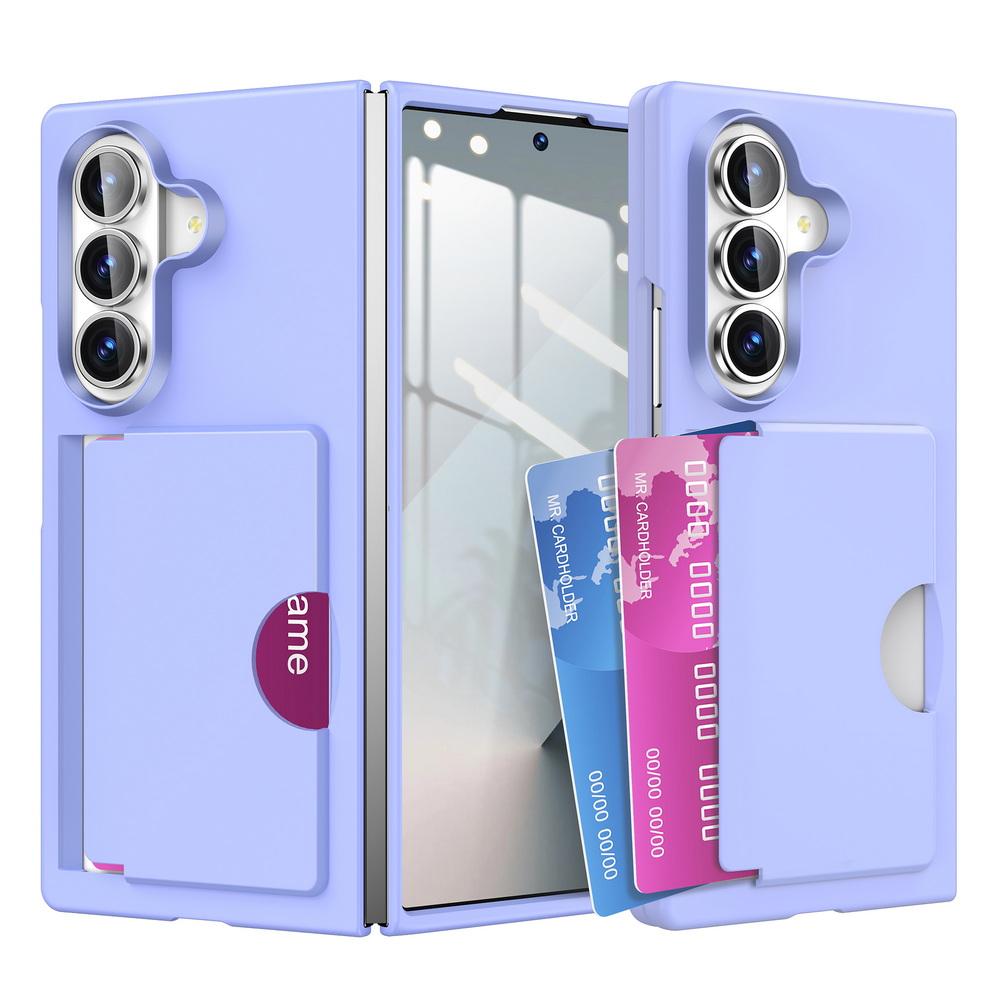 Защитный чехол для телефонов со складным экраном, совместимый с iPhone, Samsung Z Fold 7, 6 Fold 7 и Galaxy Z Fold 6, с 2 слотами для кредитных карт