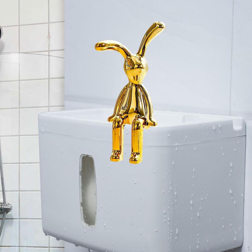 Electroplated Rabbit Sculpture Desktop Ornament Living Room Cabinet Desk Decoration