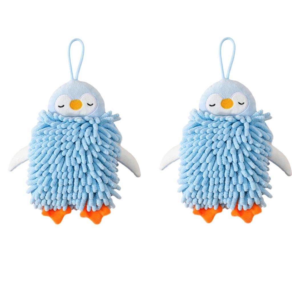 Lovely Penguin Chenille Hand Towel Quick Drying And Easy To Hang For Home Decoration Hand Towels 1PC