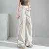 Fashionable American Cargo Pants for Women Summer High Waist Slimming Wide Leg Retro Casual Outfit