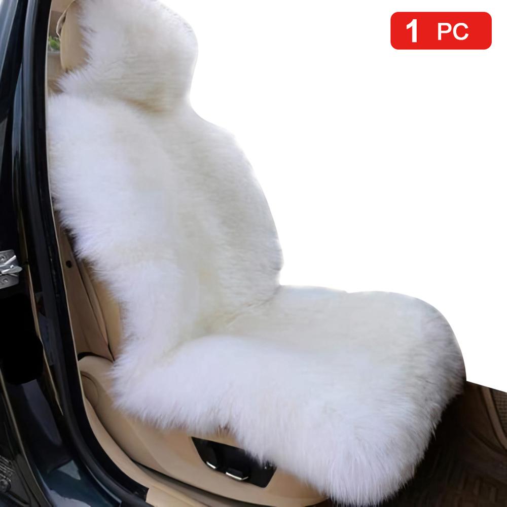 Теплые плюшевые чехлы на автомобильные сиденья, универсальный длинный шерстяной мех, автомобильное переднее сиденье, защитный коврик для автоаксессуаров, автомобильное сиденье