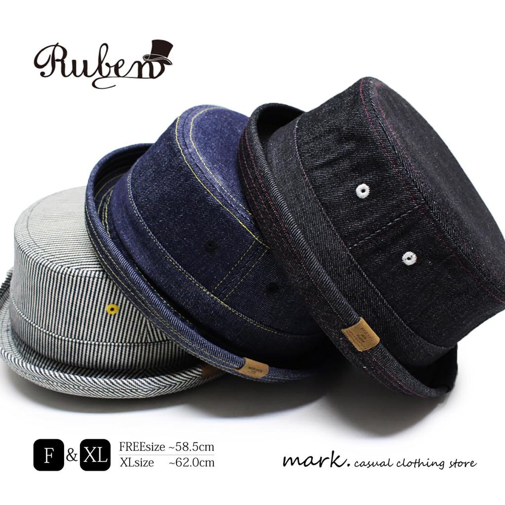 Custom Large Sizes DENIM PORK PIE 2WAY Navy Denim [Reuben] Design, Available, HAT, XL,