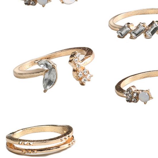 7 шт. элегантное открывающееся кольцо со стразами блестящее женское износостойкое кольцо на палец с темпераментом для