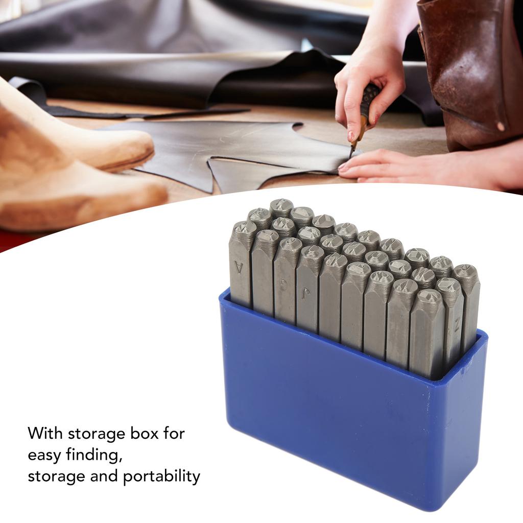 27 Pcs Metal Stamps High Carbon Steel Metal Letter Punch Stamps Set for Jewelry Leather with Storage Box
