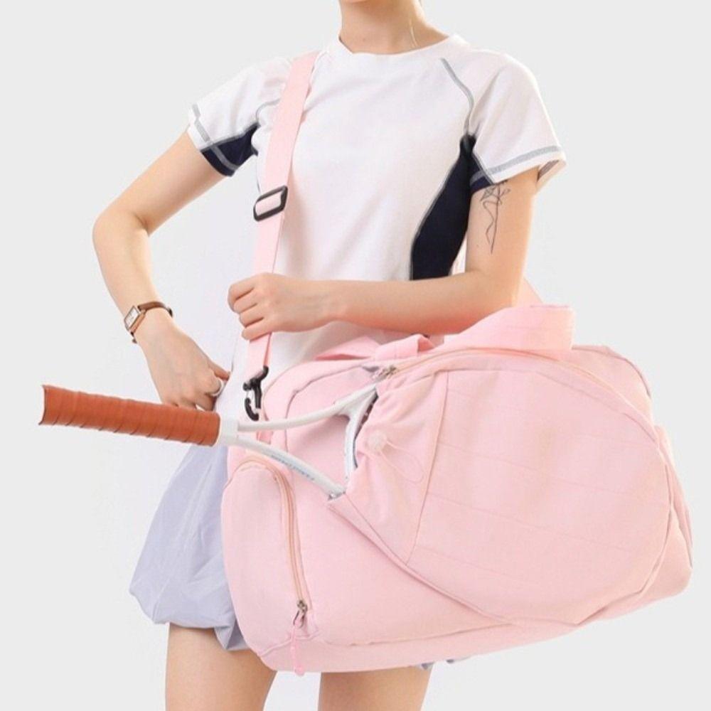 Solid Color Sports Fitness Bag Large Capacity Tennis Crossbody Bag Badminton Bag Women
