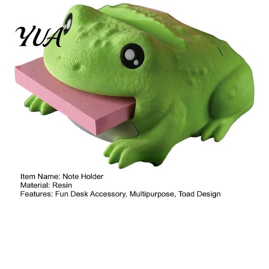 Cool Gadgets for Coworkers Cute Note Holder Toad, Desk Organizer Notepad Holder, Fun Pen Organizers Office Workspace Memo Stand, Accessory Gift