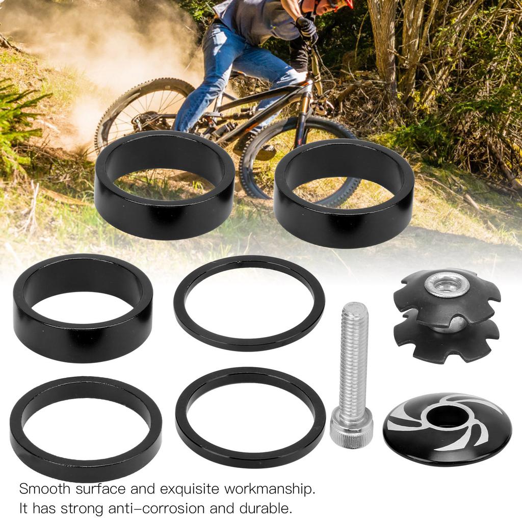 6Pcs Bike Headset Spacer Aluminium Alloy   Handlebar Stem Spacers for Mountain Bike