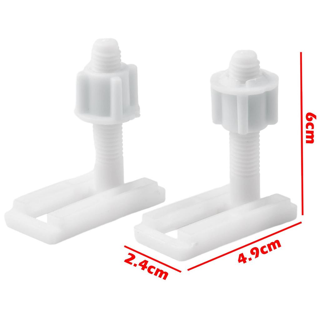 Plastic Bolts Toilet Hinge Screws White 2*Washers 6cm Screw