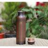 Pure Copper Water Bottle - 1L Hand Made | Antique Rope Design With Leak-Proof Lid | Ayurvedic Copper For Health Benefits |