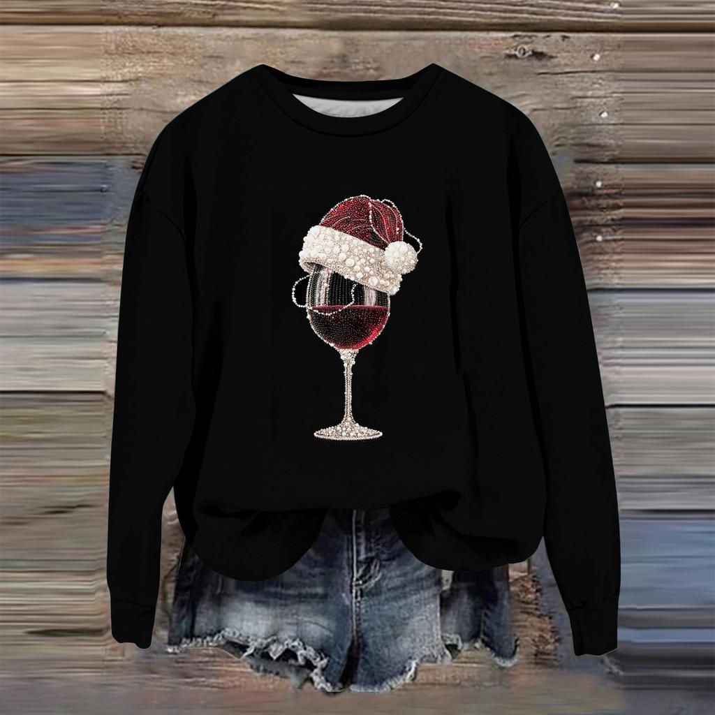 Женская мода с принтом, длинный рукав, свободный круглый вырез, свитшот, осень