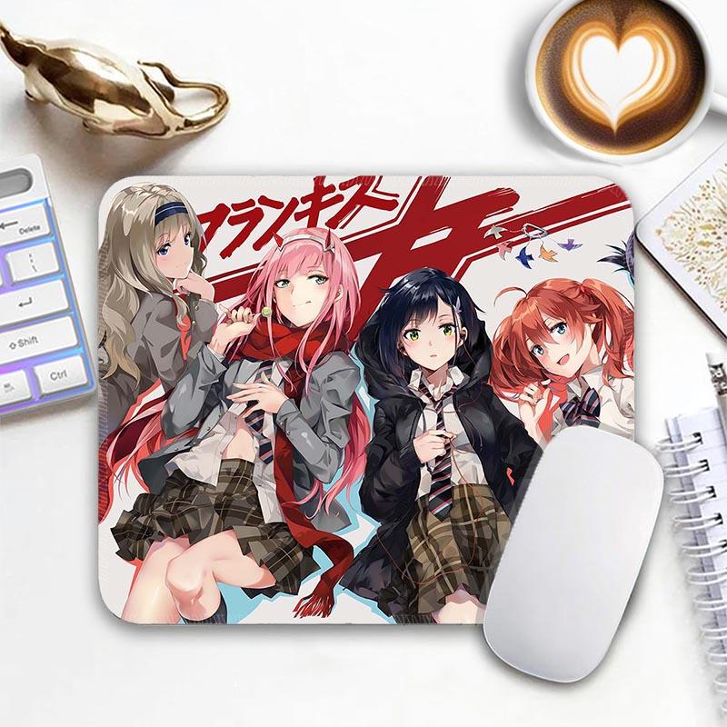 Anime Kawii Standard Mouse Pad D_DARLING in the F_FRANXX Zero Two Gamer Small Mousepad Travel Mouse Mat Non-Slip Mousemat