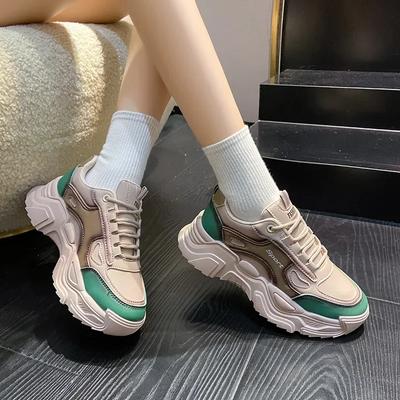 Мода женская повседневная спортивная обувь осенние удобные кроссовки на шнуровке женская обувь на толстой подошве женские вулканизированные туфли