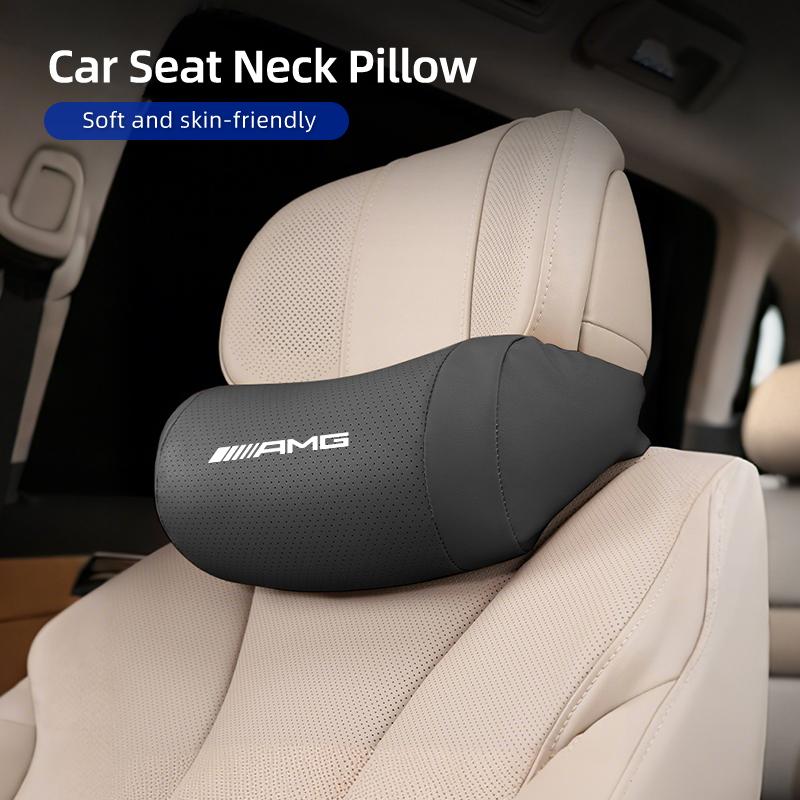 GLC GLB Car Seat Headrest PU Leather Neck Pillow Head Support Protector Cushion For Mercedes Benz AMG W204 W205 W203 W211 W212