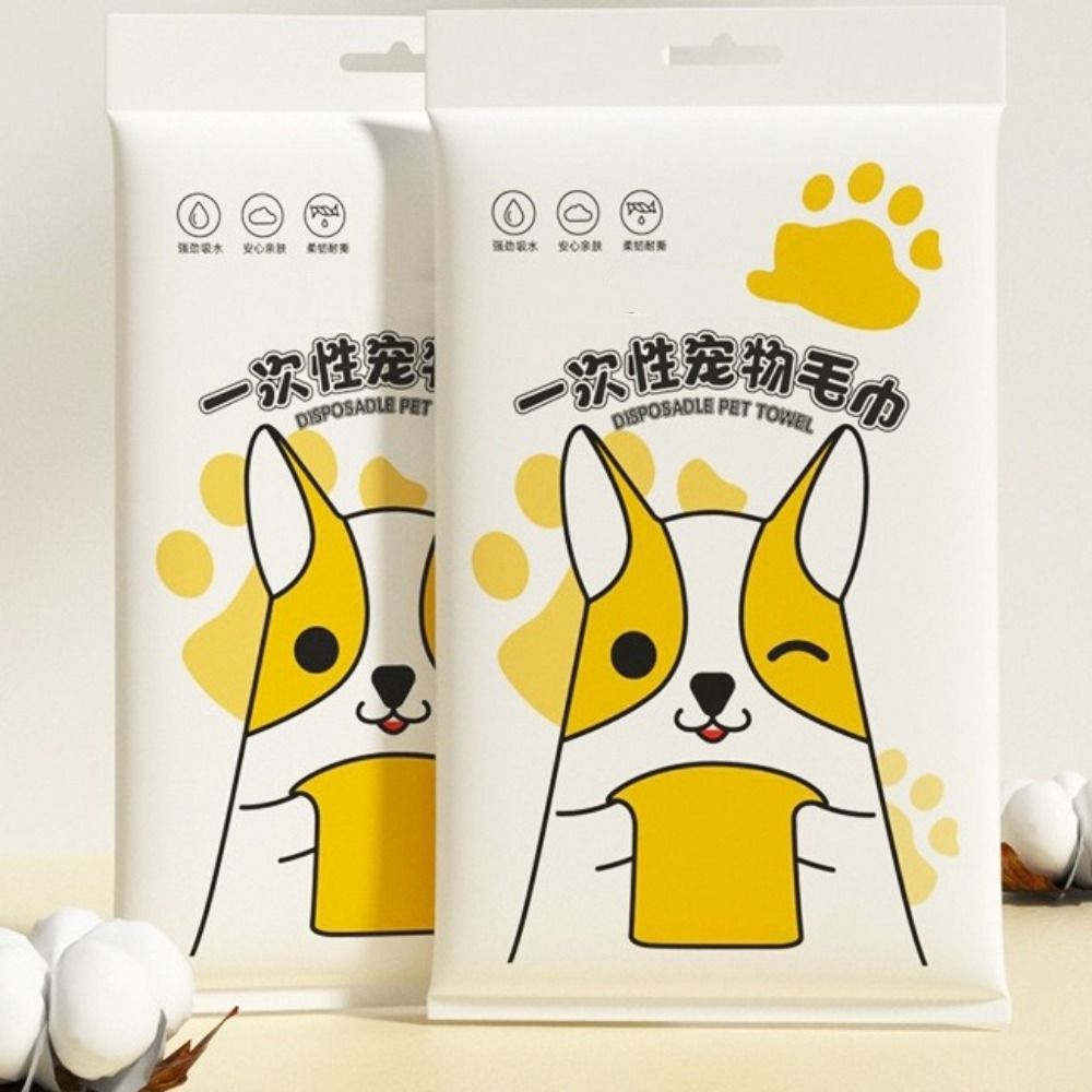 10Pcs/Bag Thickened Pet Absorbent Towel Non-woven Fabric Pet Bath Towel  Grooming