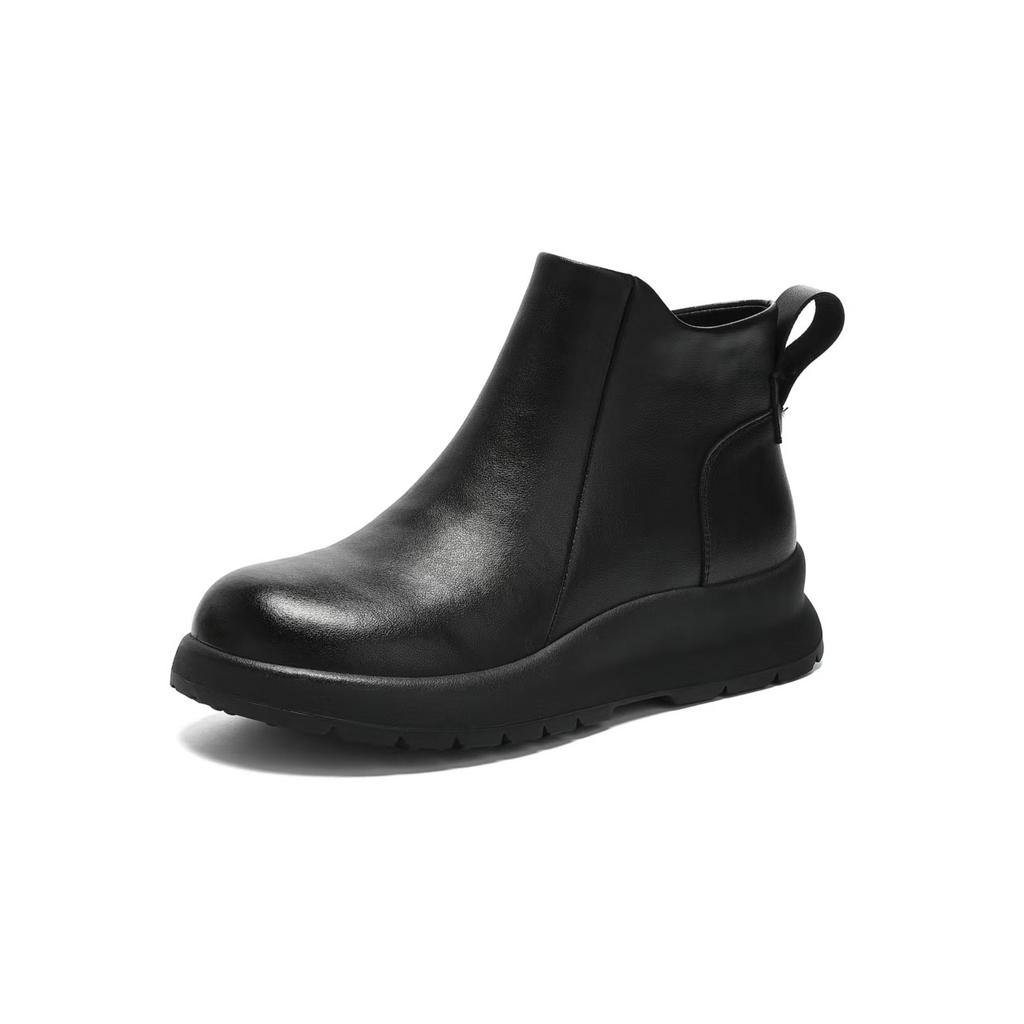 Кожаные ботинки Мартин на платформе женские 2025 новые осенне-зимние ретро челси черные универсальные маленькие короткие ботинки