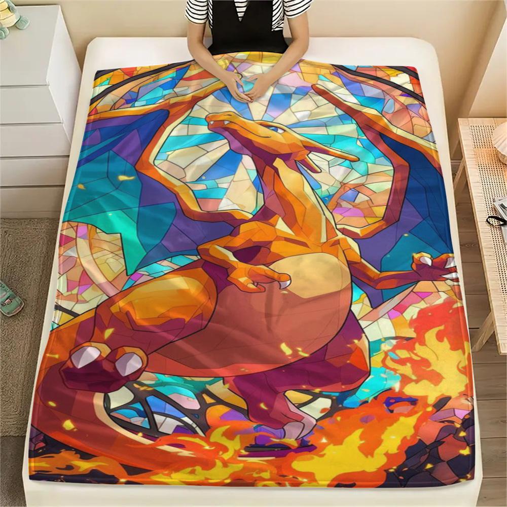 Charizard Unique Print Blanket, Daily Use Flannel Blanket Fit for Bedrooms, Sofas, Chairs, Picnics and Trips.-TING