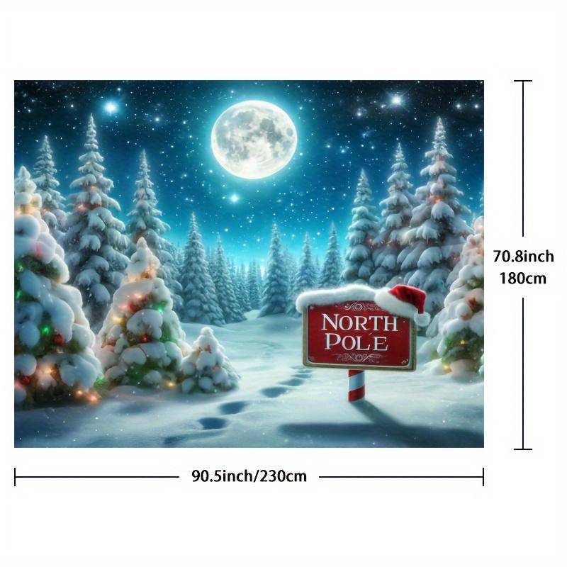 1Pcs Charming Arctic Winter Wonderland Photography Background - Perfect for Christmas and Winter Theme Photography