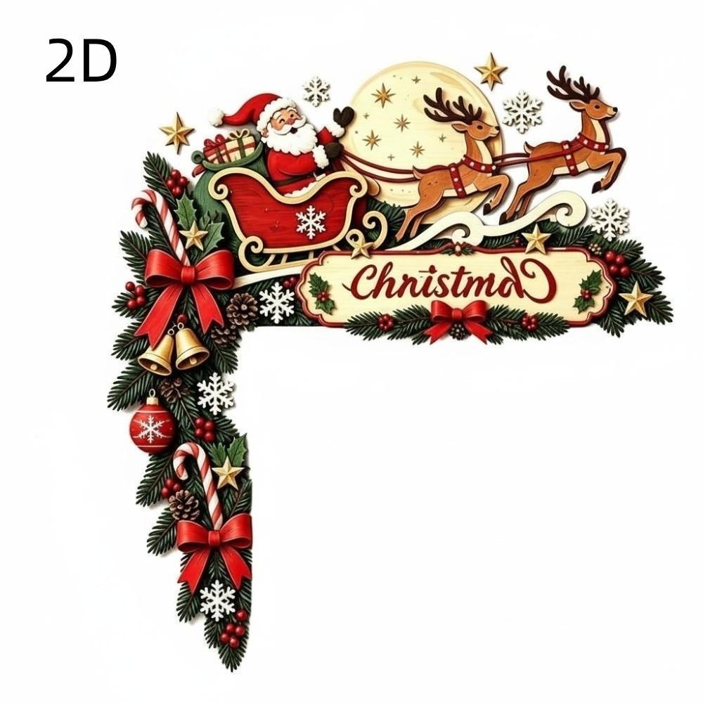 Holiday Themed Wooden Christmas Door Frame Ornament Holiday Door Edge Decoration Christmas Party