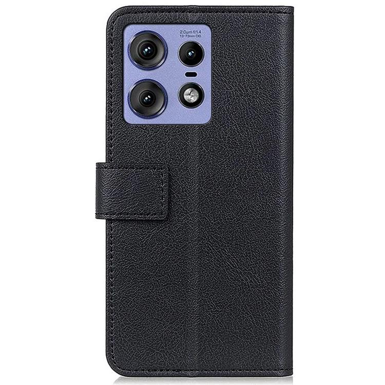 Для Motorola Edge 50 Pro 5G чехол противоударный защитный чехол для телефона подставка для просмотра кожаный чехол-кошелек для телефона - черный