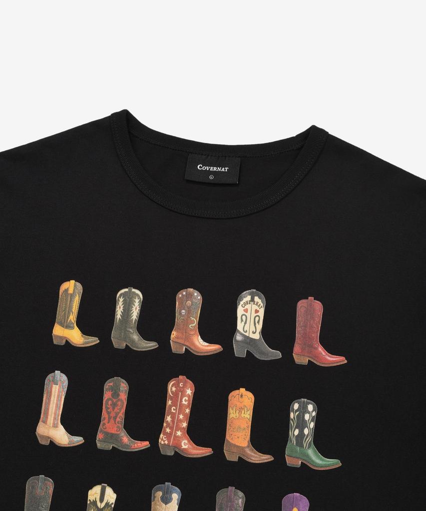 COVERNAT Western Boots Graphic Crop T-Shirt Black