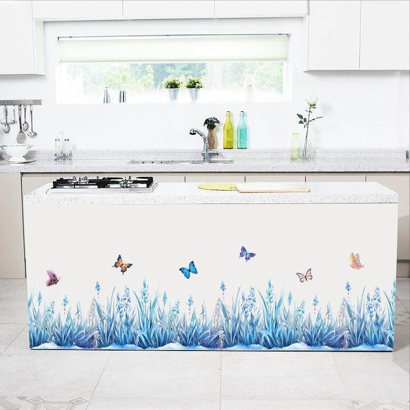 Настенные наклейки для гостиной спальни минималистичные плинтусы цветы розы растения креативная линия талии фоновые картины настенное искусство домашний декор