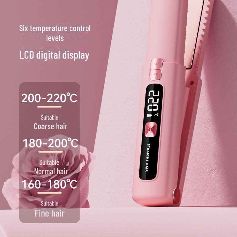Портативный беспроводной выпрямитель для волос/щипцы для завивки, длительное время работы от аккумулятора, ЖК-дисплей с температурой 220°C