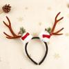 Plush Ball Antlers Headband Bell Deer Horn Hair Band Cute Christmas Headband  Female