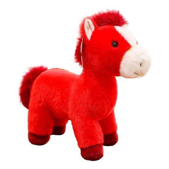 Realistic Horse Plush Toy Year of The Horse Zodiac Soft Stuffed Animal with PP Cotton Filling 2026 Chinese New Year Gift