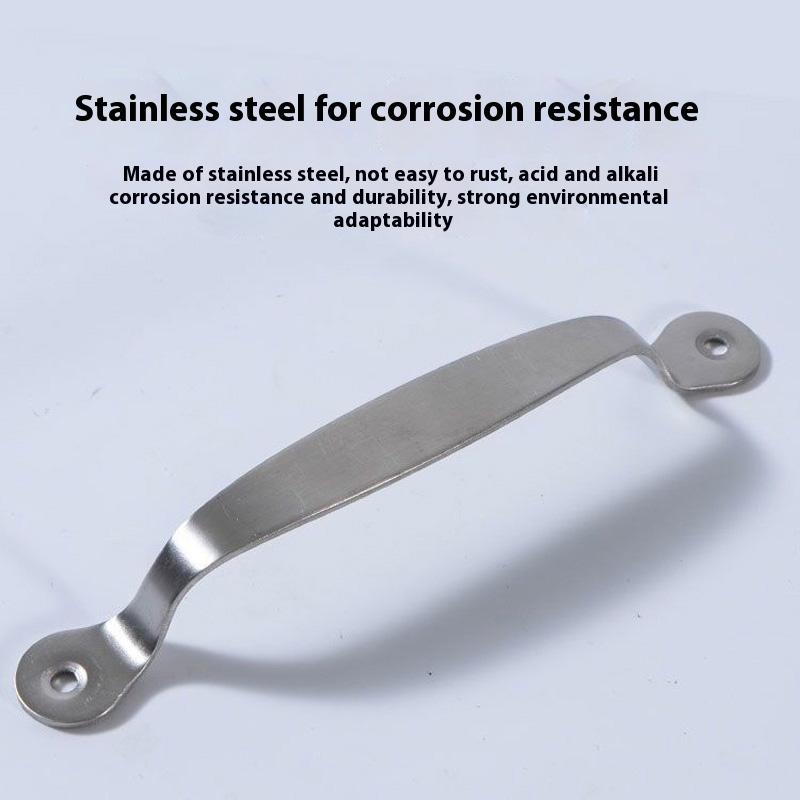 2Pcs/Pack Stainless Steel DIY Garage Silver Handle 4/5/6 Inch Door Lock Furniture Bow-shaped Knob Hardware Pull