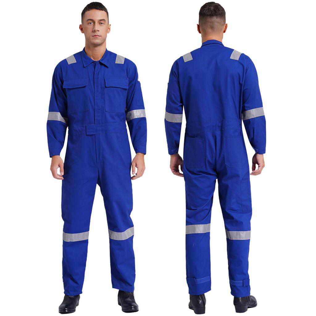 Mens Unisex Cotton Work Overalls One-piece Jumpsuit Dustproof Workshop Uniforms Dungarees Multi-pocket Coveralls Work Wear