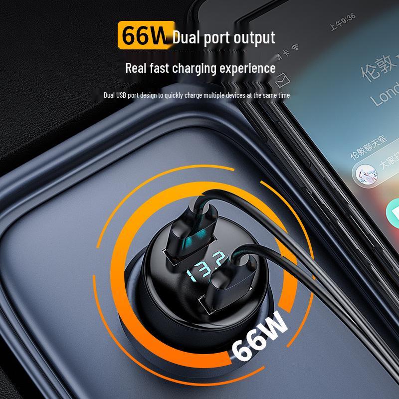 Двойное USB автомобильное зарядное устройство для Huawei - 66 Вт быстрая зарядка, 100 Вт цифровой дисплей, адаптер прикуривателя