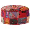 VidaXL Round Cotton Handmade Pouf 40 X 20 Cm Red