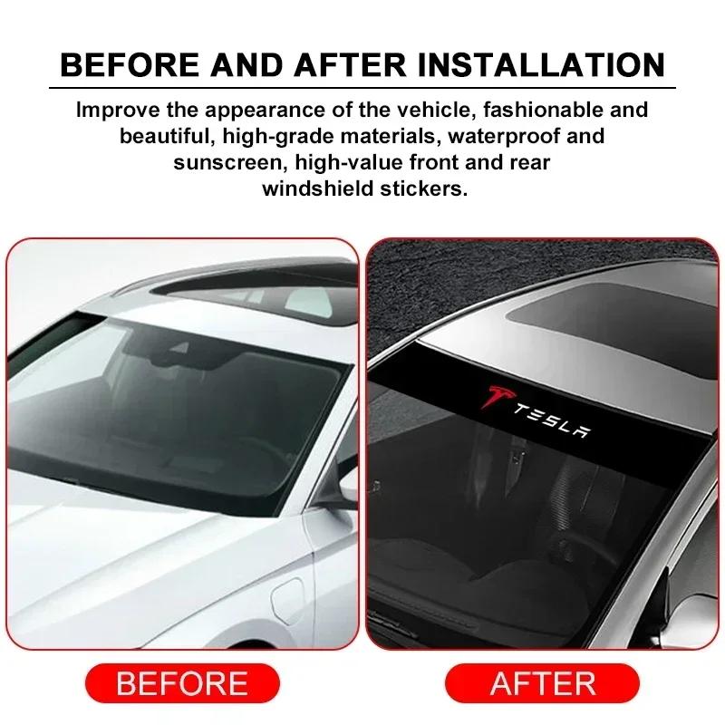 Car Sticker Tesla Car Windshield Sticker Fashion Sport Decals Decoration Sticker Styling for Tesla Model-3 Model-S X Model-Y Cyb