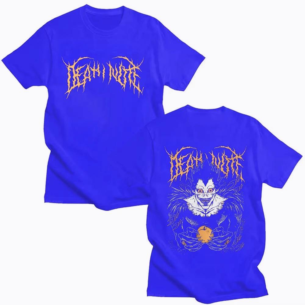 Hot Sale Japanese Anime Death Note Ryuk Yagami Light Llawliet T Shirt Unisex Fashion Clothing Breathable Streetwear Casual Tees