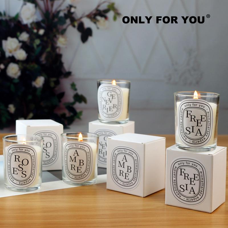 Clear scented candle - romantic valentine's day gift with essential oil