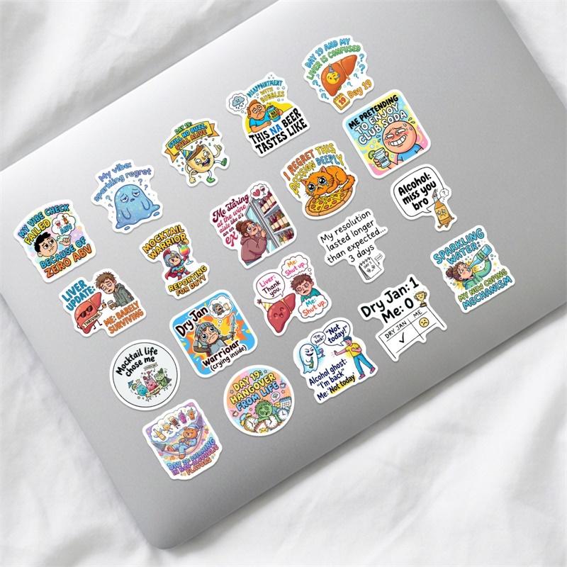 10/30/50PCS Self-mockery Sticky PVC Sticker Stationery DIY Colored Laptop Luggage Skateboard Decoration Scrapbooking