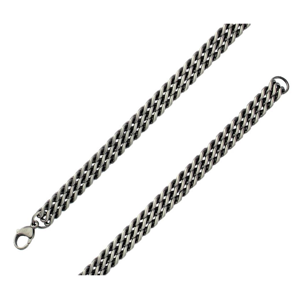 Les Trésors De Lily [R5126] - Men's Steel Bracelet 'Peaceful' Gray - 21x1 Cm