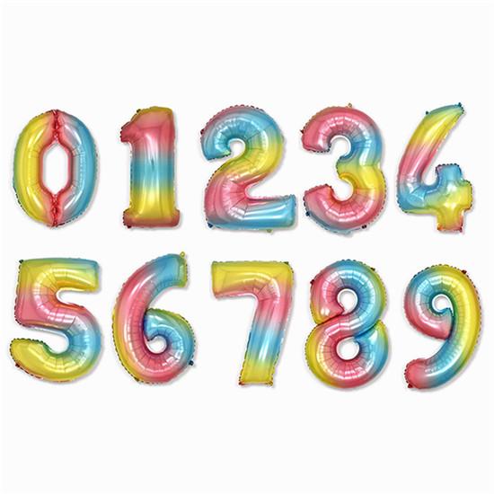 16 32 Inch Big Foil Helium Number Balloon 0-9 Figures Birthday Party Decorations Kid Wedding Balloon