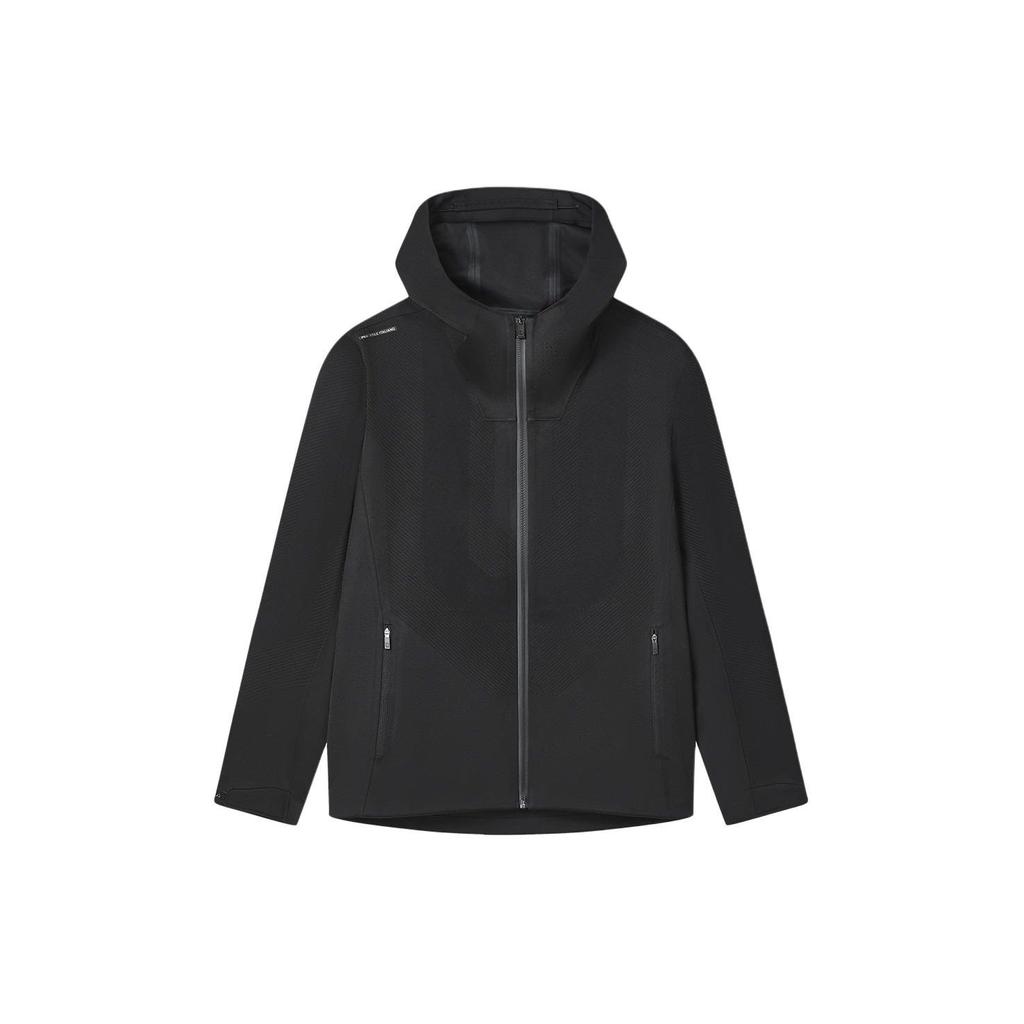 Fila Однотонная тканая повседневная спортивная куртка с капюшоном Мужские куртки Черный F11M412703F-BK
