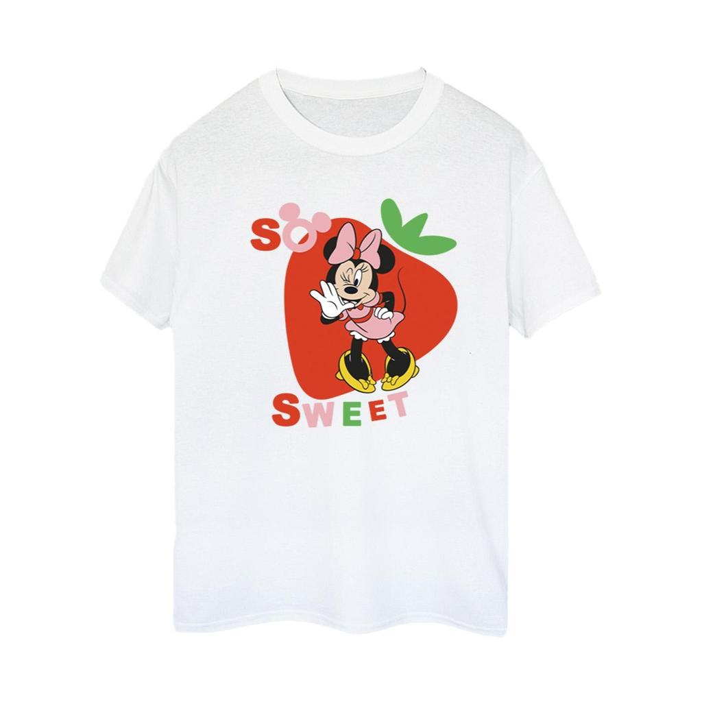Disney Womens/Ladies Minnie Mouse So Sweet Strawberry Cotton Boyfriend T-Shirt