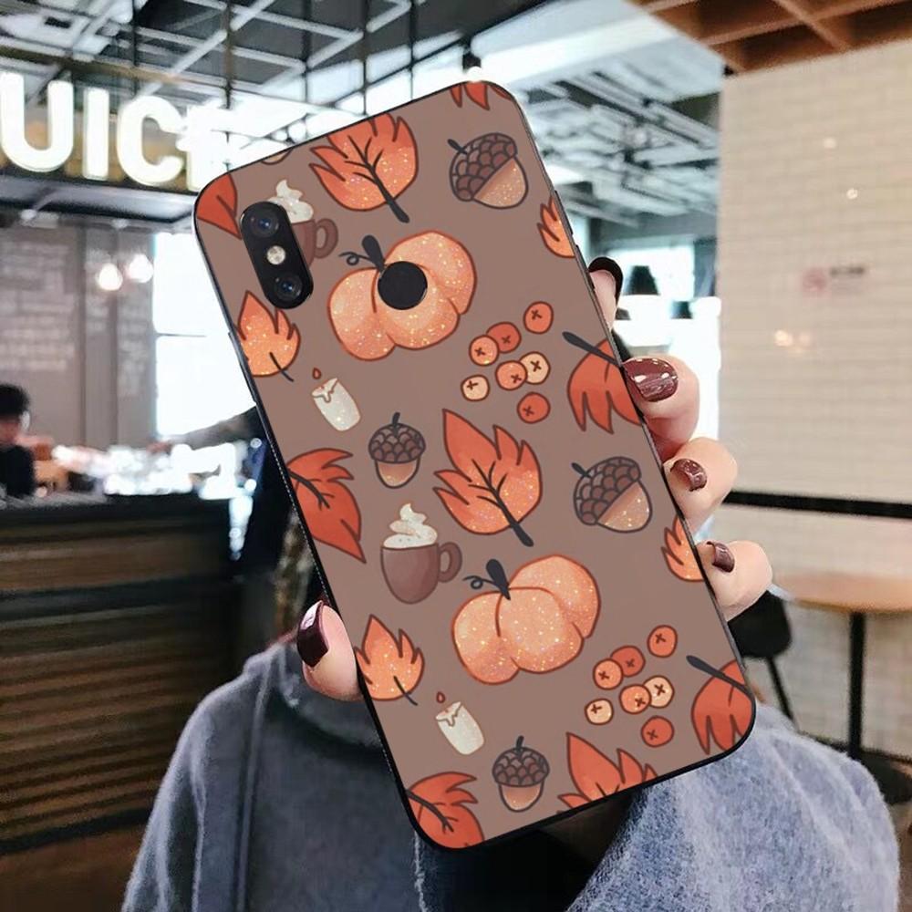 Autumn Pumpkin Leaf Halloween Phone Case For Xiaomi Mi 5X 8 9 10 11 12 Lite Pro 10T PocoX3pro PocoM3 Note 10 Pro Lite