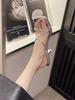 French Niche High-end Silver Cool Slippers, Wearing Gentle Fairy, New High-heeled Women's Sandals In Summer 2025