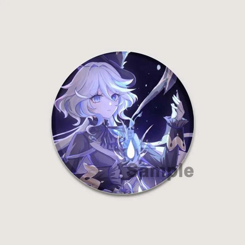 32/44/58mm Anime Genshin Impact Pins Cute Cartoon Furina Badge Handmade Tinplate Brooches Breastpin for Backpack Clothes Gift Accessorys