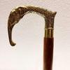 Handmade Shiny Brass Elephant Handle Brown Wooden Twist Walking Stick