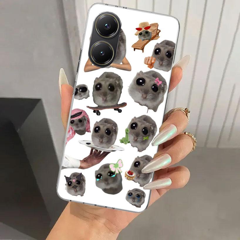 Смешной грустный хомяк Мем Чехол для телефона для Xiaomi Poco X5 X6 X7 Pro F7 Ultra M7 Redmi 15 15C 13 13C 12 12C 10 10A 10C 9 9A 9C 9T Shel
