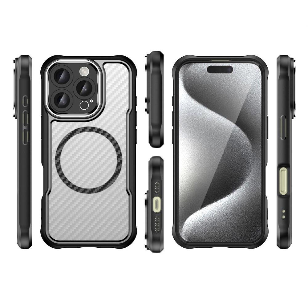 iPhone 16 Pro Max Case, Fusion Hybrid Carbon, MagSafe-Resistant, Black