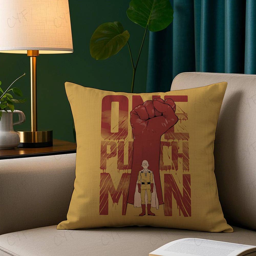 Забавная наволочка для подушки из аниме One-Punch Man, наволочка на подушку из шлифованного флиса с индивидуальной печатью, приятная на ощупь как детская кожа, экологически чистый сублимационный краситель, подушка