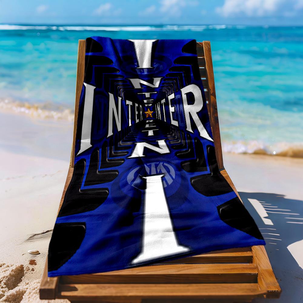 Inter Milan Beach Towel Super Soft Microfiber Quickdry Fabric Comfortable Lightweight