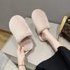 Fashion Hairy Cotton Slippers Women Autumn Winter New Warm Footwear Home Solid Colors Slipper Fashion Outer Wear Women's Flat Shoes