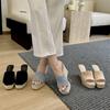 Fashion Eilyken Summer Open Toe Slippers Women  Fashion Solid Platform Wedges Rattan Weave High Heels Concise Shoes